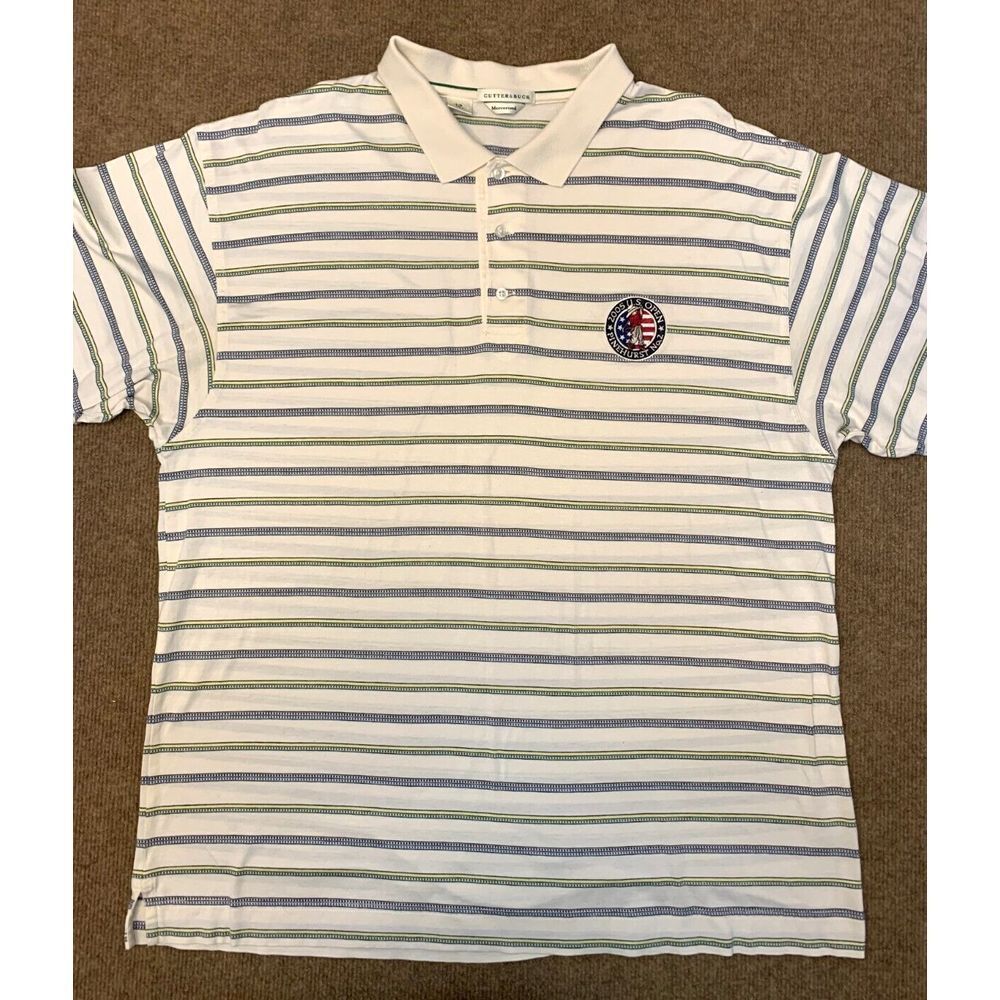 2005 US Open Pinehurst Polo Shirt Mens L Mercerized Short Sleeve Cutter & Buck
